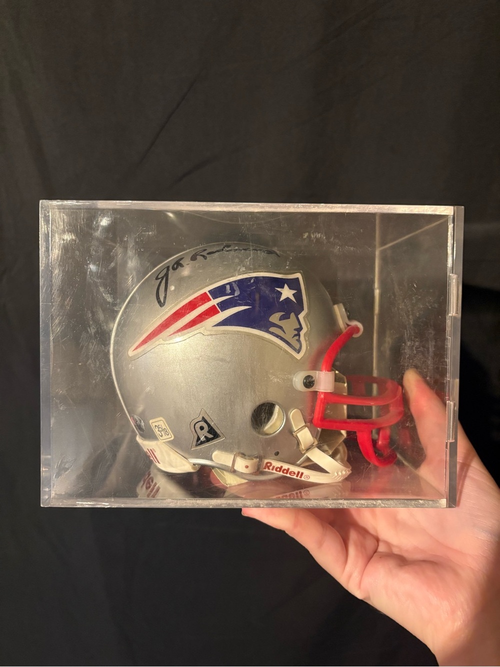 New England Patriots Mini-Helmet Signed by J.R. Redmond